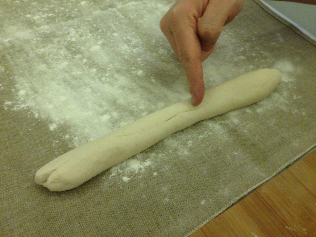 dejamos la baguette en la couche